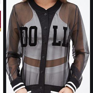 Barbie x Forever 21 Mesh Varsity Jacket, Small